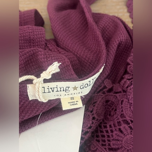 Living Doll Purple Lace Trim Top NWT Small - Picture 11 of 12